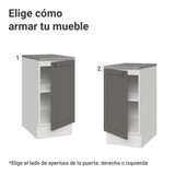 Bajo Mesada de Cocina 40 x 60 cm 1 Puerta (con Mesada) Blanco/Gris Vik Madesa