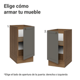 Bajo Mesada de Cocina 40 x 60 cm 1 Puerta (Sin Mesada) Marrón/Gris Vik Madesa