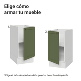 Bajo Mesada de Cocina 40 x 60 cm 1 Puerta (Sin Mesada) Blanco/Verde Vik Madesa