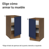 Bajo Mesada de Cocina 40 x 60 cm 1 Puerta (Sin Mesada) Marrón/Azul Vik Madesa