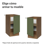 Bajo Mesada de Cocina 40 x 60 cm 1 Puerta (Sin Mesada) Marrón/Verde Vik Madesa