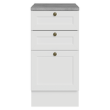 Bajo Mesada de Cocina 40 x 60 cm 3 Cajones (con Mesada) Blanco Vik Madesa