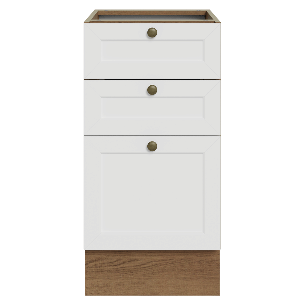 Bajo Mesada de Cocina 40 x 60 cm 3 Cajones (Sin Mesada) Marrón/Blanco Vik Madesa