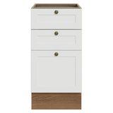 Bajo Mesada de Cocina 40 x 60 cm 3 Cajones (Sin Mesada) Marrón/Blanco Vik Madesa