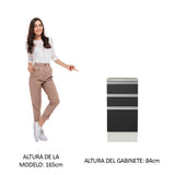 Bajo Mesada Madesa Glamy 40 x 60 cm 3 Cajones (Con Mesada) Blanco/Negro