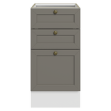 Bajo Mesada de Cocina 40 x 60 cm 3 Cajones (Sin Mesada) Blanco/Gris Vik Madesa