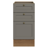 Bajo Mesada de Cocina 40 x 60 cm 3 Cajones (Sin Mesada) Marrón/Gris Vik Madesa