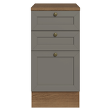 Bajo Mesada de Cocina 40 x 60 cm 3 Cajones (con Mesada) Marrón/Gris Vik Madesa