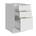Bajo Mesada 40 x 60 cm 3 Cajones (Sin Mesada) Blanco/Blanco Aterciopelado Lux Madesa