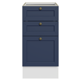 Bajo Mesada de Cocina 40 x 60 cm 3 Cajones (Sin Mesada) Blanco/Azul Vik Madesa