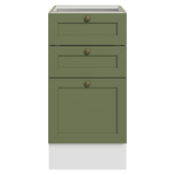 Bajo Mesada de Cocina 40 x 60 cm 3 Cajones (Sin Mesada) Blanco/Verde Vik Madesa