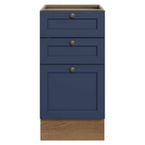 Bajo Mesada de Cocina 40 x 60 cm 3 Cajones (Sin Mesada) Marrón/Azul Vik Madesa