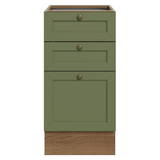 Bajo Mesada de Cocina 40 x 60 cm 3 Cajones (Sin Mesada) Blanco/Verde Vik Madesa