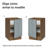 Bajo Mesada 50cm X 60 cm, 1 Puerta (Sin Mesada) Marrón/Gris Lux Madesa