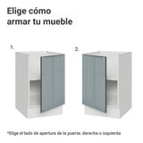 Bajo Mesada 50cm X 60 cm, 1 Puerta (Sin Mesada) Blanco/Gris Lux Madesa