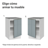 Bajo Mesada 50cm X 60 cm, 1 Puerta (Con Mesada) Blanco/Gris Lux Madesa