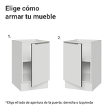 Bajo Mesada 50cm X 60 cm, 1 Puerta (Sin Mesada) Blanco aterciopelado Lux Madesa