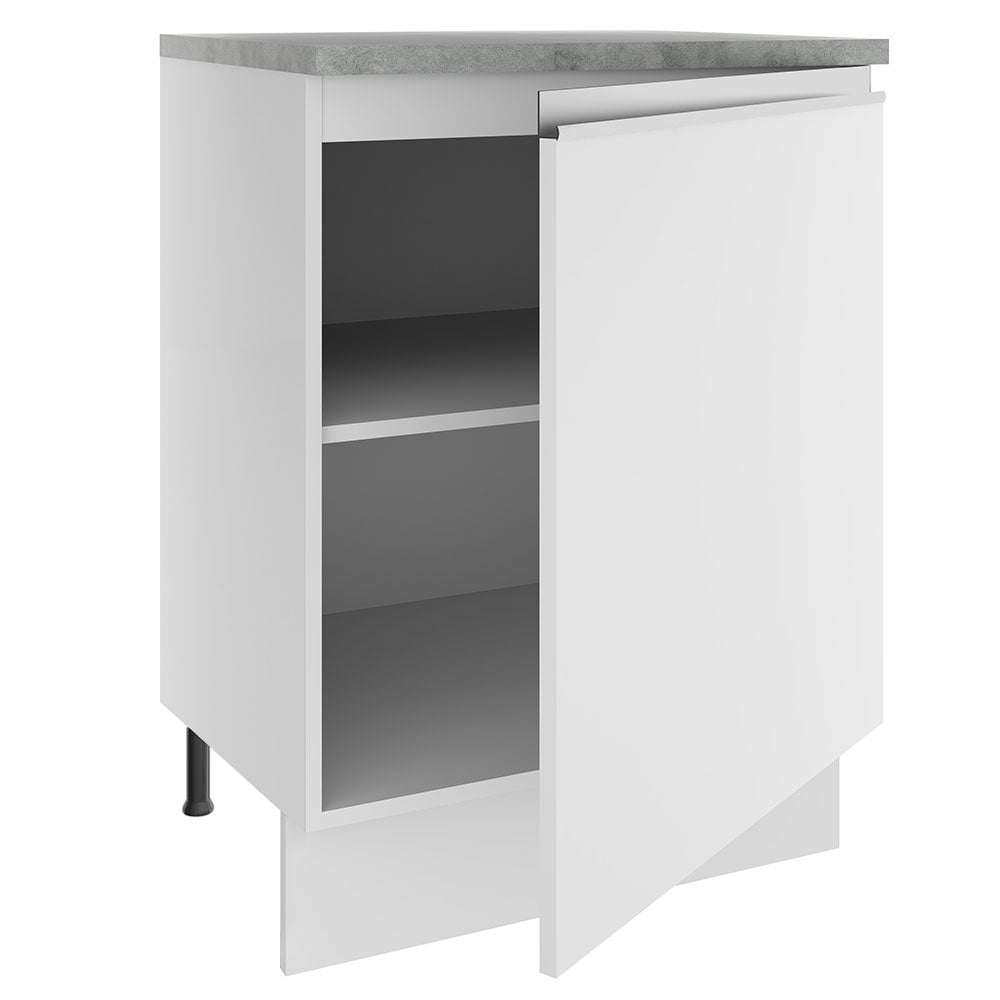 Bajo Mesada Madesa Glamy 60 x 60 cm 1 Puerta (Con Mesada) Blanco