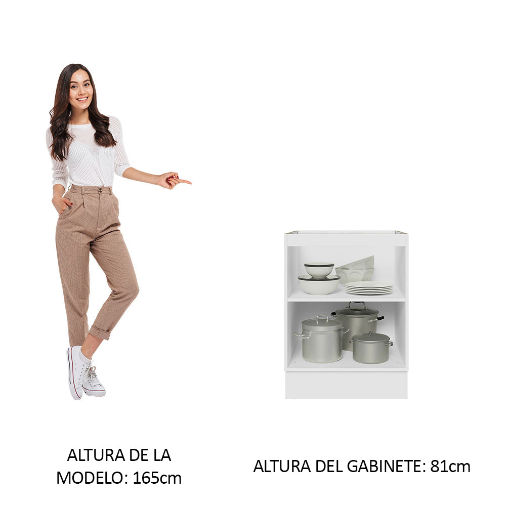 Bajo Mesada 60 cm x 60 cm, 1 Puerta Lux Blanco/Gris