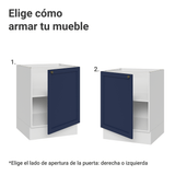 Bajo Mesada de Cocina 60 x 60 cm 1 Puerta (Sin Mesada) Blanco/Azul Vik Madesa