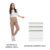 Bajo Mesada Cocina 60 x 60 cm 3 Cajones (Sin Mesada) Blanco Glamy Madesa