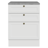 Bajo Mesada de Cocina 60 x 60 cm 3 Cajones (con Mesada) Blanco Vik Madesa
