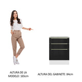 Bajo Mesada 60 cm x 60 cm, 3 Cajones Lux Blanco/Negro