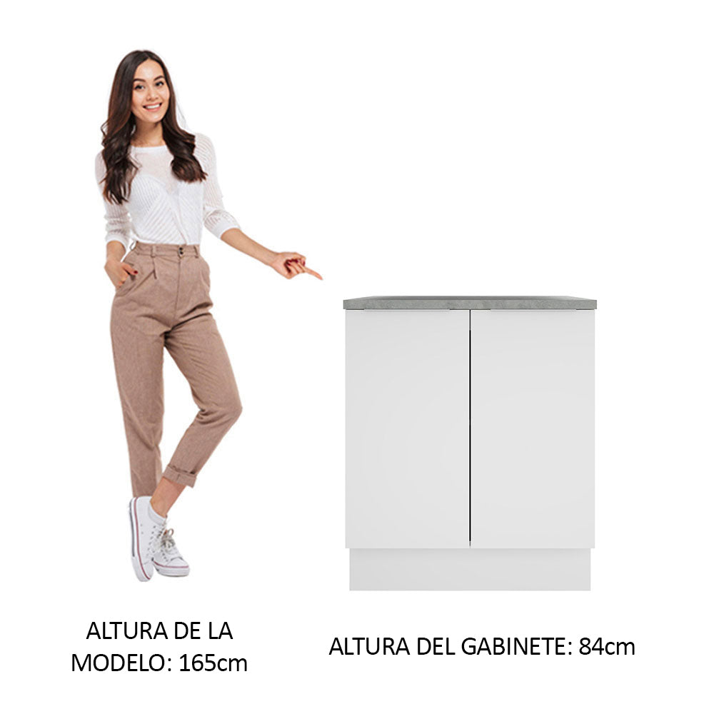 Bajo Mesada 70 cm x 60 cm, Sin cajones 2 Puertas Stella Blanco