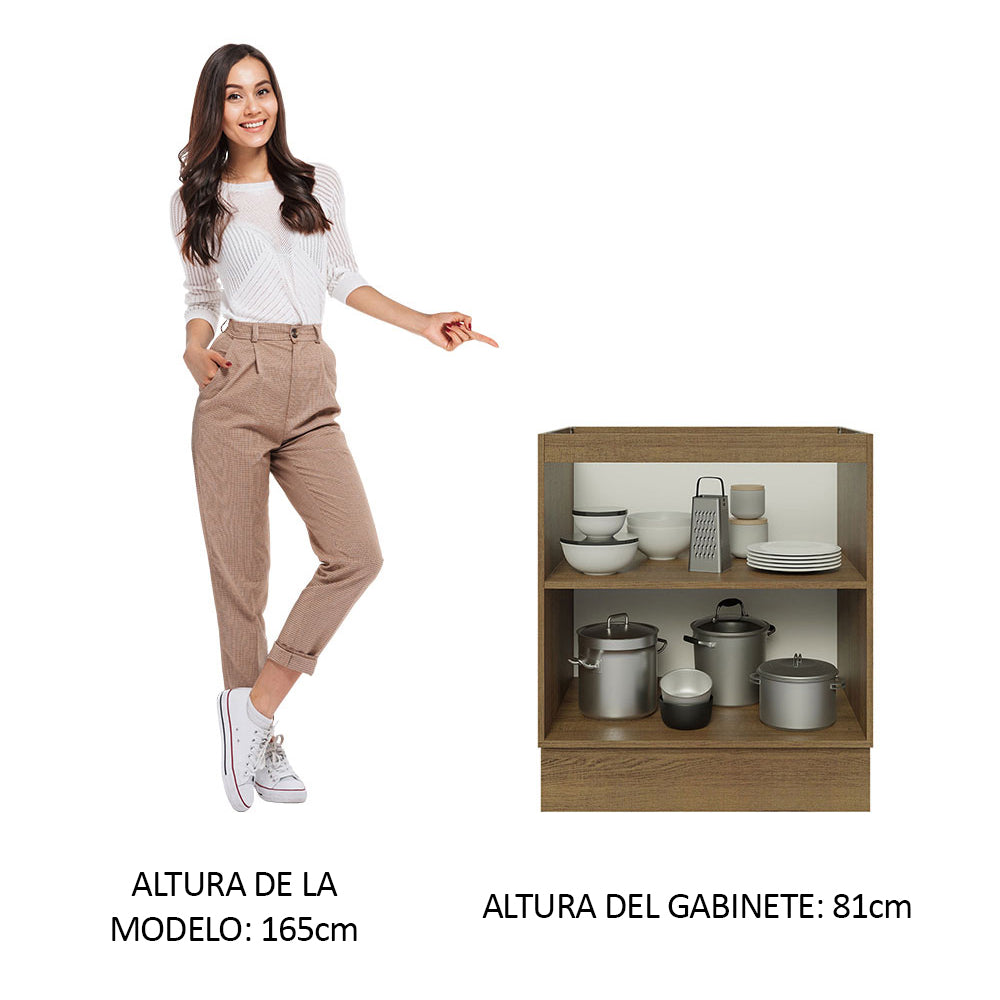 Bajo Mesada Cocina 70 x 60 cm 2 Puertas (Sin Mesada) Marrón Glamy Madesa