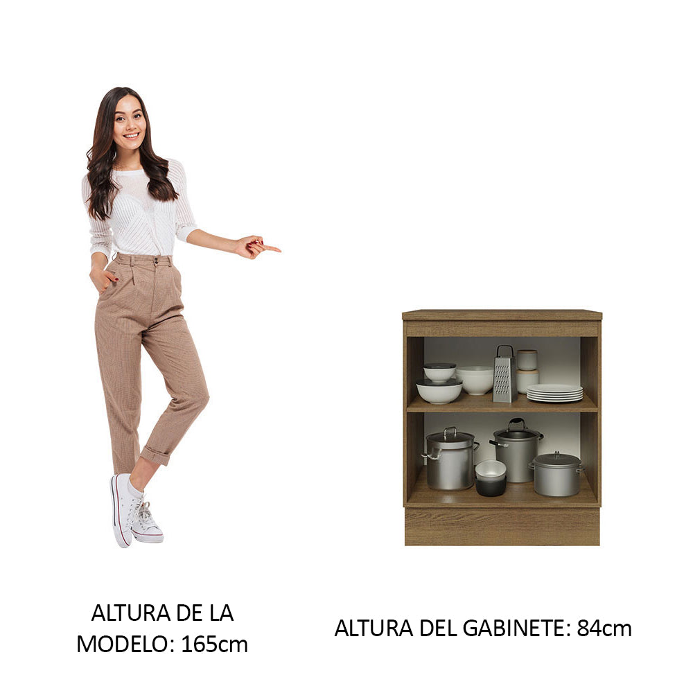 Bajo Mesada 70 x 60 cm 2 Puertas (Con Mesada) Marrón Glamy Madesa