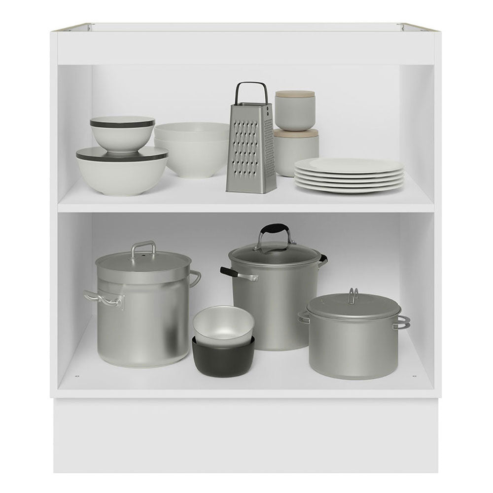 Bajo Mesada Cocina 70 x 60 cm 2 Puertas (Sin Mesada) Blanco/Negro Glamy Madesa