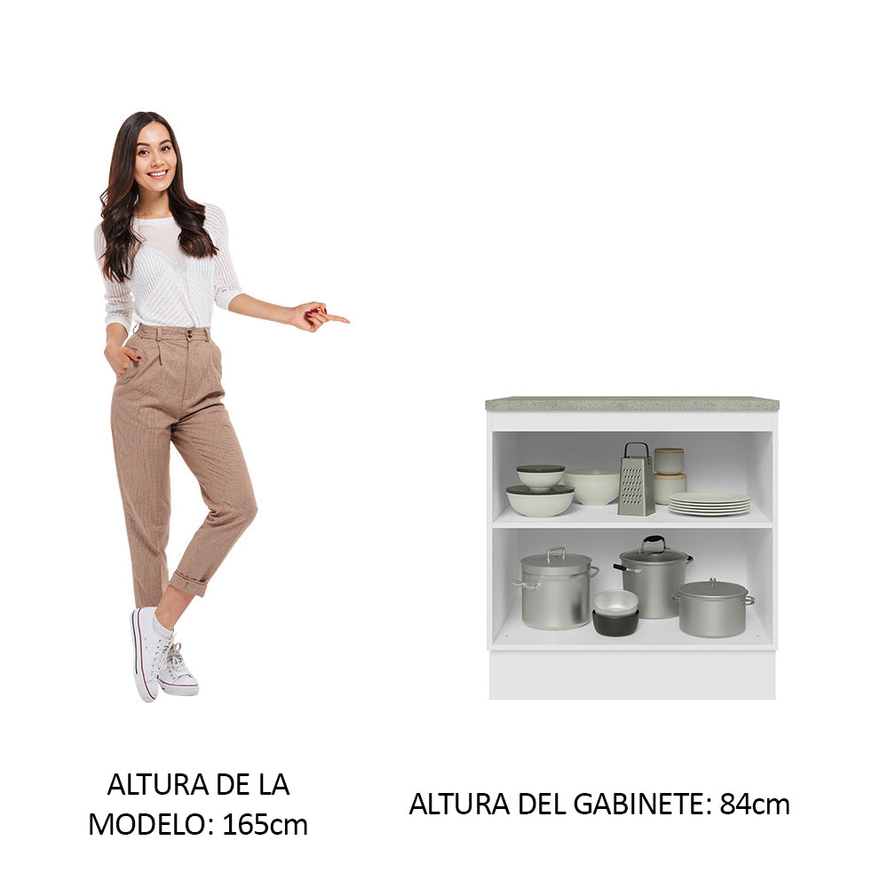 Bajo Mesada 70 cm x 60 cm, 2 Puertas Lux Blanco/Negro