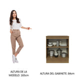 Bajo Mesada 70 x 60 cm 2 Puertas (Con Mesada) Marrón/Negro Glamy Madesa