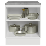 Bajo Mesada de Cocina 70 x 60 cm 2 Puertas (con Mesada) Blanco/Gris Vik Madesa