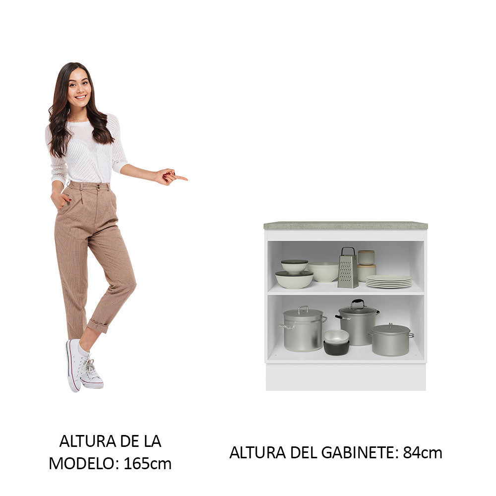 Bajo Mesada 70 cm x 60 cm, Sin cajones 2 Puertas Lux Blanco/Blanco