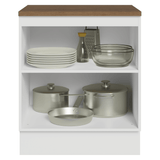 Bajo Mesada de Cocina 70 x 60 cm 2 Puertas (con Mesada) Blanco/Rustc Vik Madesa