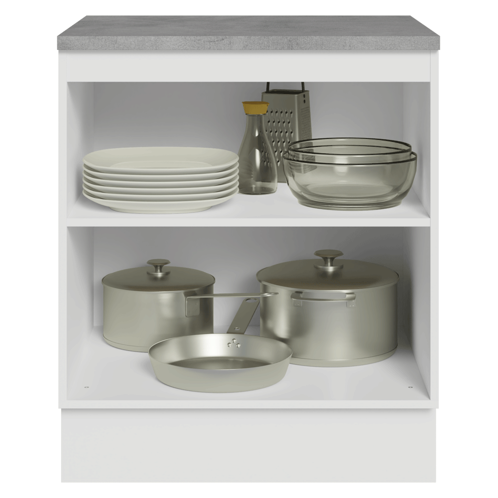 Bajo Mesada de Cocina 70 x 60 cm 2 Puertas (con Mesada) Blanco/Verde Vik Madesa
