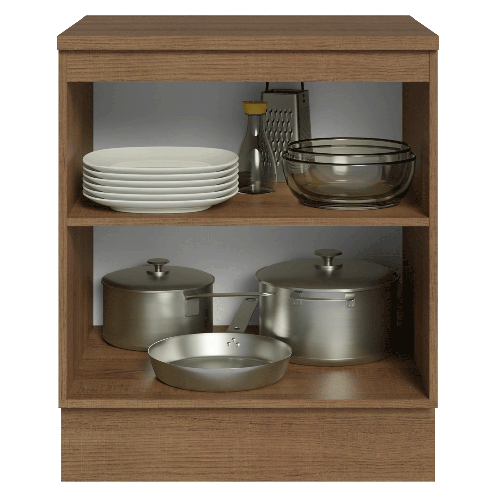 Bajo Mesada de Cocina 70 x 60 cm 2 Puertas (con Mesada) Marrón/Azul Vik Madesa