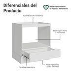 Bajo Mesada para Horno/Microondas 70 x 60 cm 1 Cajón (Sin Mesada) Blanco Línea Estándar Madesa