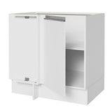 Bajo Mesada Esquinero 1 Puerta 60 cm Profundidad (Sin Mesada) Blanco Glamy Madesa