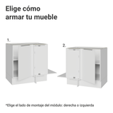 Bajo Mesada Cocina Esquinera 1 Puerta 60 cm Profundidad (Sin Mesada) Blanco Stella Madesa