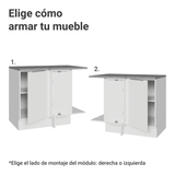 Bajo Mesada Cocina Esquinera 1 Puerta 60 cm Profundidad (Con Mesada) Blanco Stella Madesa