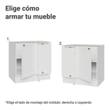 Bajo Mesada esquinero para Linha de 60 cm Profundidade (Sin Mesada) Blanco Vik Madesa