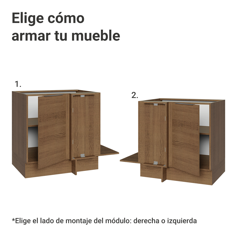 Bajo Mesada Cocina Esquinera 1 Puerta 60 cm Profundidad (Sin Mesada) Marrón Stella Madesa