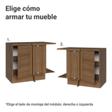 Bajo Mesada Cocina Esquinera 1 Puerta 60 cm Profundidad (Con Mesada) Marrón Stella Madesa