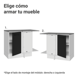 Bajo Mesada Cocina Esquinera 1 Puerta 60 cm Profundidad (Con Mesada) Blanco/Negro Agata Madesa