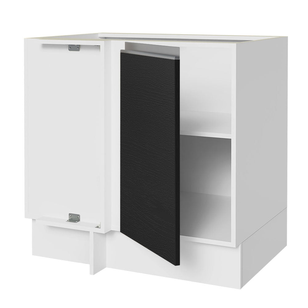 Bajo Mesada Esquinero 1 Puerta 60 cm Profundidad (Sin Mesada) Blanco/Negro Glamy Madesa