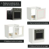 Bajo Mesada Cocina para Horno Empotrado 80 x 60 cm Sin Mesada Blanco Agata, Glamy, Lux, Stella Madesa