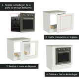 Bajo Mesada Cocina para Horno Empotrado 80 x 60 cm con Mesada Blanco Agata, Glamy, Lux, Stella Madesa
