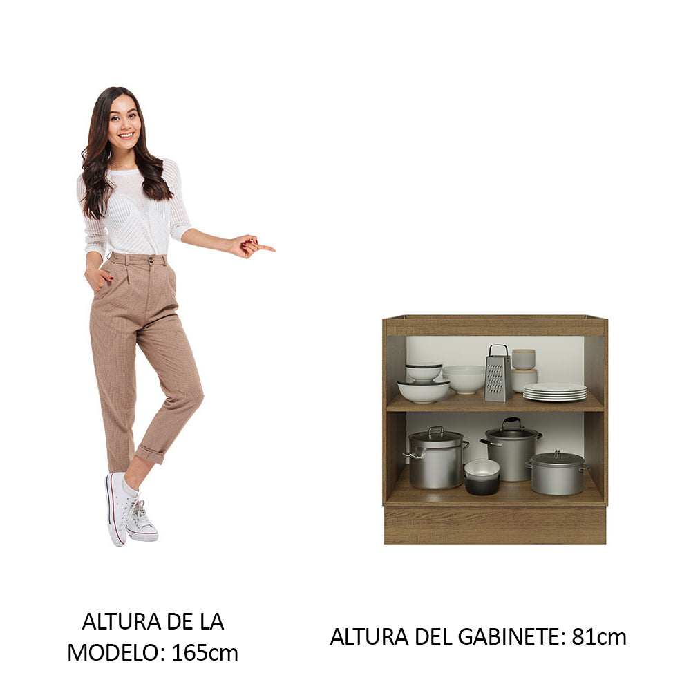 Bajo Mesada Cocina 80 x 60 cm 2 Puertas (Sin Mesada) Marrón Stella Madesa